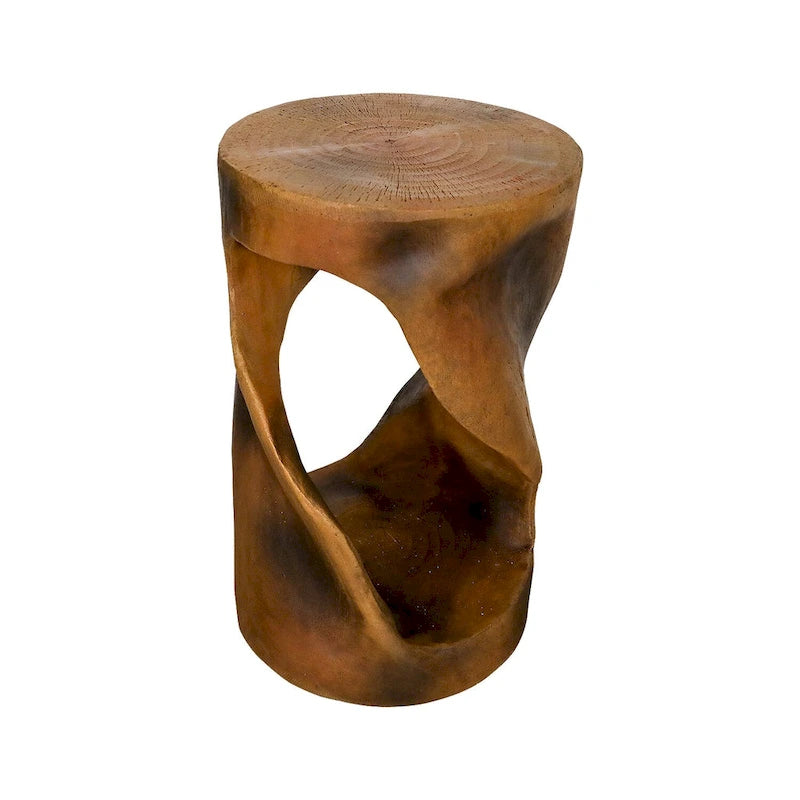 Table d'appoint en béton de forme torsadée, table d'appoint moderne unique pour la décoration intérieure