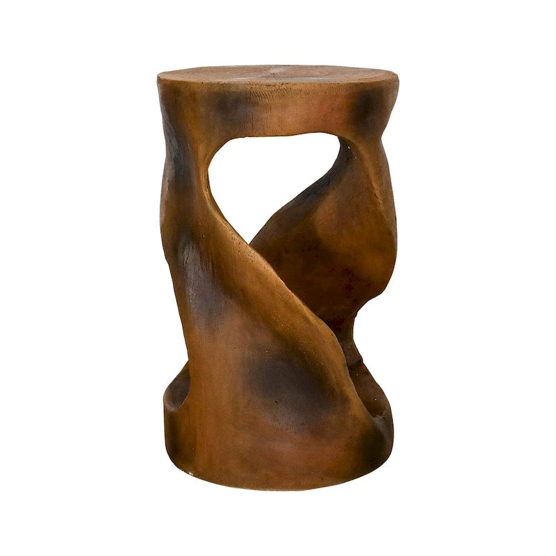 Table d'appoint en béton de forme torsadée, table d'appoint moderne unique pour la décoration intérieure