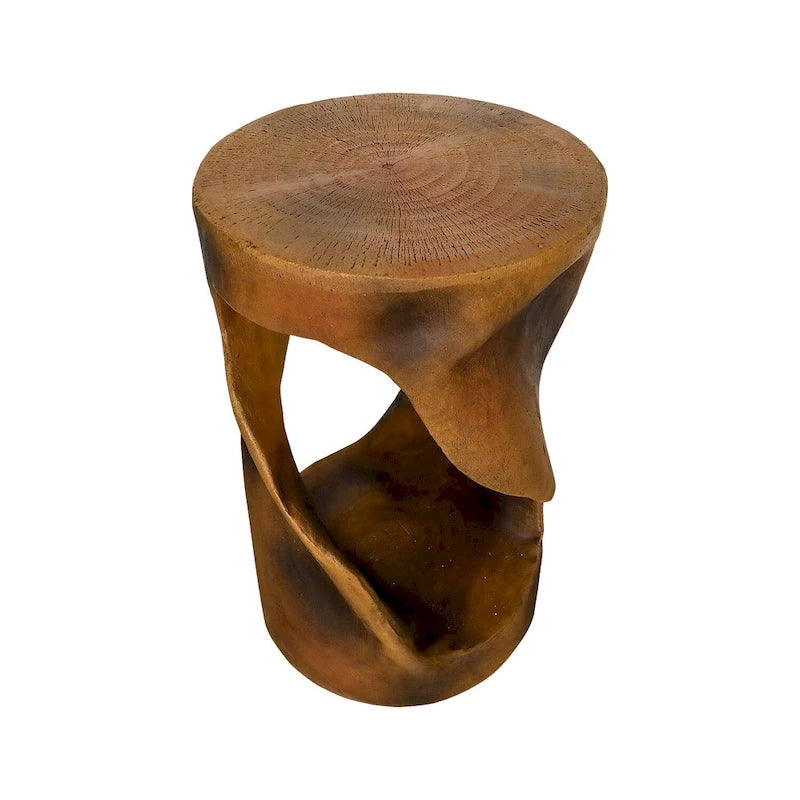 Table d'appoint en béton de forme torsadée, table d'appoint moderne unique pour la décoration intérieure
