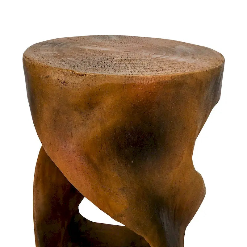 Table d'appoint en béton de forme torsadée, table d'appoint moderne unique pour la décoration intérieure