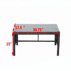 Mobilier de terrasse extérieur 1 table basse en osier, marron