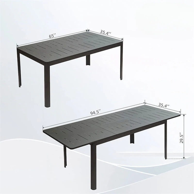 Table extensible pour repas en extérieur