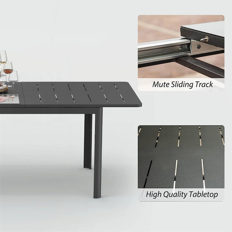 Table extensible pour repas en extérieur