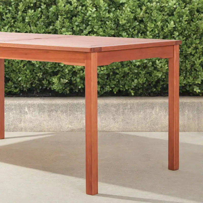 Table à manger d'extérieur rectangulaire marron