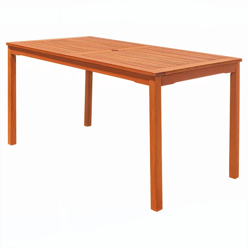 Table à manger d'extérieur rectangulaire marron