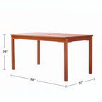 Table à manger d'extérieur rectangulaire marron