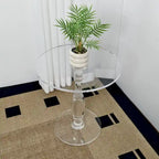 Table d'appoint ronde en acrylique transparent de 45,7 cm pour petits espaces - 45 x 47,5 cm