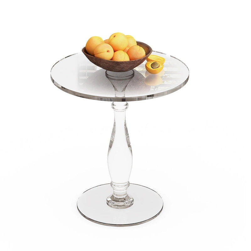 Table d'appoint ronde en acrylique transparent de 45,7 cm pour petits espaces - 45 x 47,5 cm
