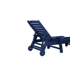 Chaise longue d'extérieur texturée bois, transat surdimensionné, chaise longue de patio avec roues et porte-gobelet
