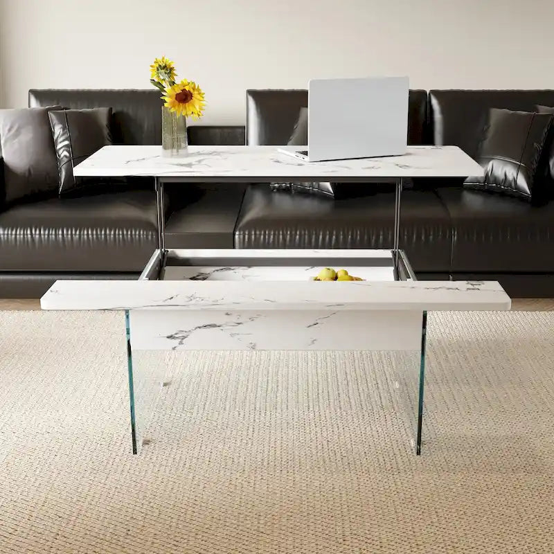 43.3-inch Coffee Table with Height-Adjustment Function