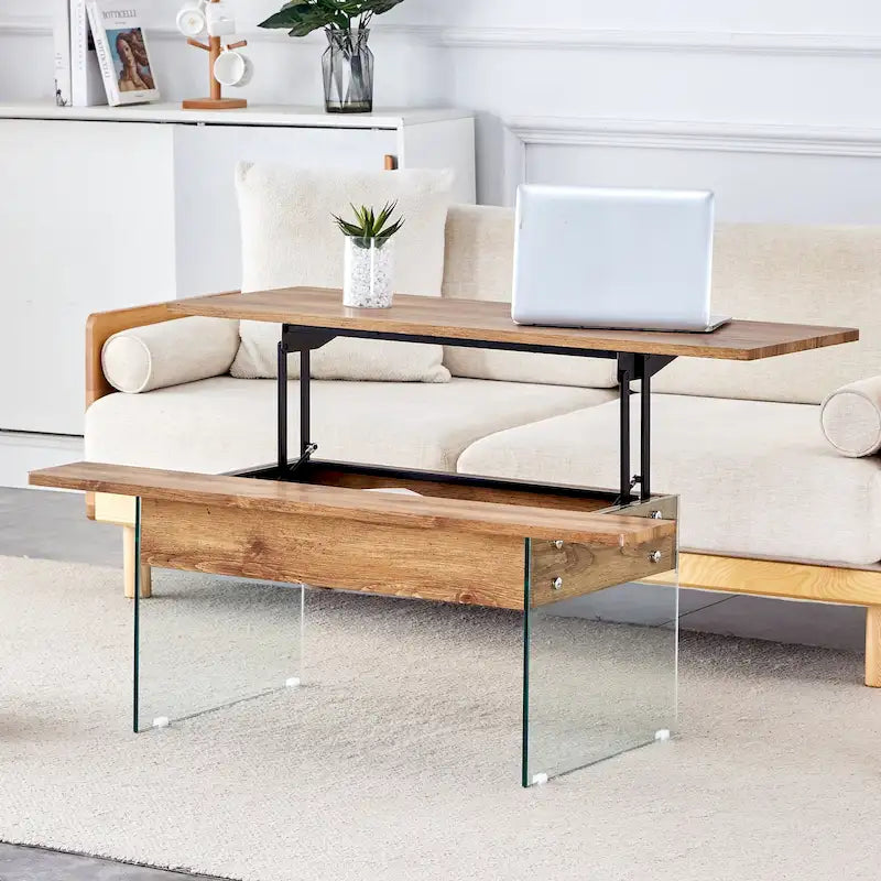 43.3-inch Coffee Table with Height-Adjustment Function