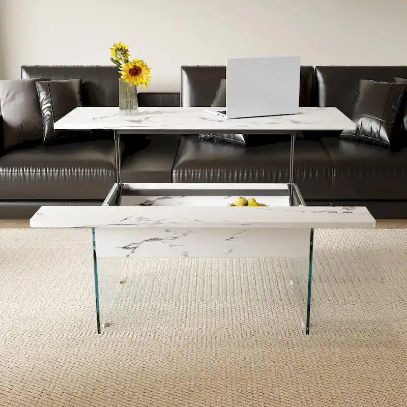 43.3-inch Coffee Table with Height-Adjustment Function