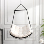 Chaise-hamac suspendue avec coussin pour patio, chambre et cour.