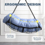Chaise-hamac suspendue avec coussin pour patio, chambre et cour.