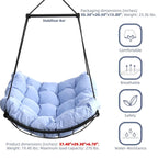 Chaise-hamac suspendue avec coussin pour patio, chambre et cour.