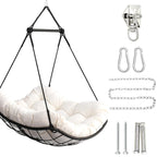 Chaise-hamac suspendue avec coussin pour patio, chambre et cour.