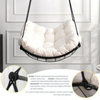 Chaise-hamac suspendue avec coussin pour patio, chambre et cour.
