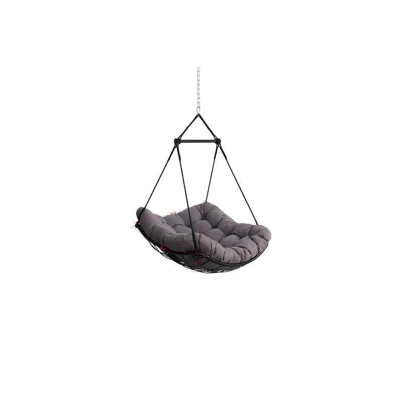 Chaise-hamac suspendue avec coussin pour patio, chambre et cour.