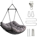 Chaise-hamac suspendue avec coussin pour patio, chambre et cour.