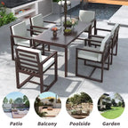 Ensemble de salle à manger d'extérieur pour patio avec table et chaises et coussins amovibles