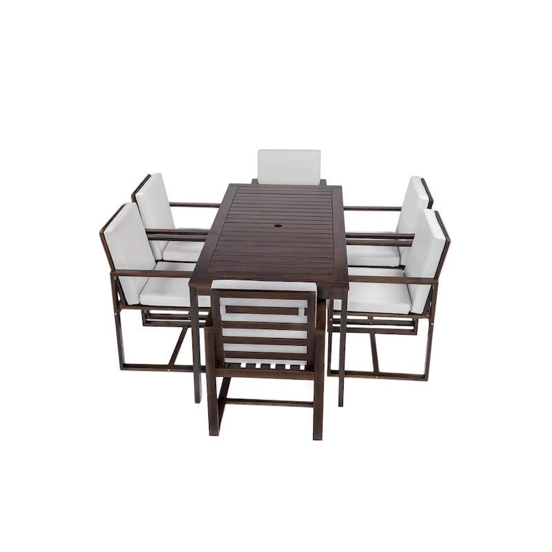 Ensemble de salle à manger d'extérieur pour patio avec table et chaises et coussins amovibles