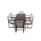 Ensemble de salle à manger d'extérieur pour patio avec table et chaises et coussins amovibles