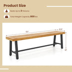Banc d'extérieur long Costway 63 en bois d'acacia pour 3 personnes maximum - Voir détails