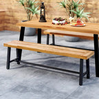 Banc d'extérieur long Costway 63 en bois d'acacia pour 3 personnes maximum - Voir détails