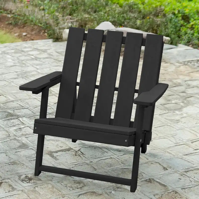 Chaise Adirondack moderne pliante d'extérieur Amalfi entièrement assemblée en HDPE résistant aux intempéries