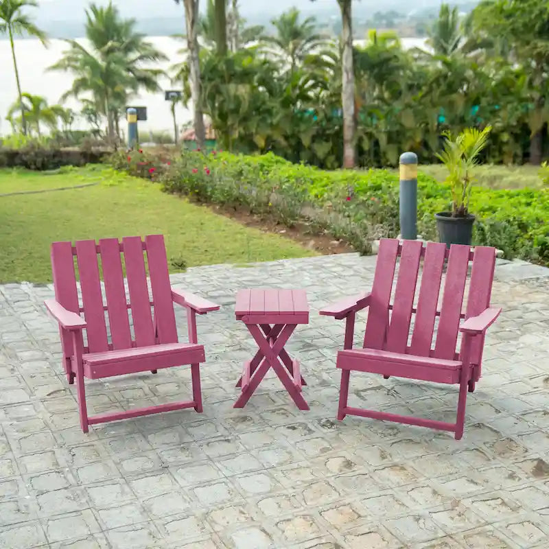 Chaise Adirondack moderne pliante d'extérieur Amalfi entièrement assemblée en HDPE résistant aux intempéries