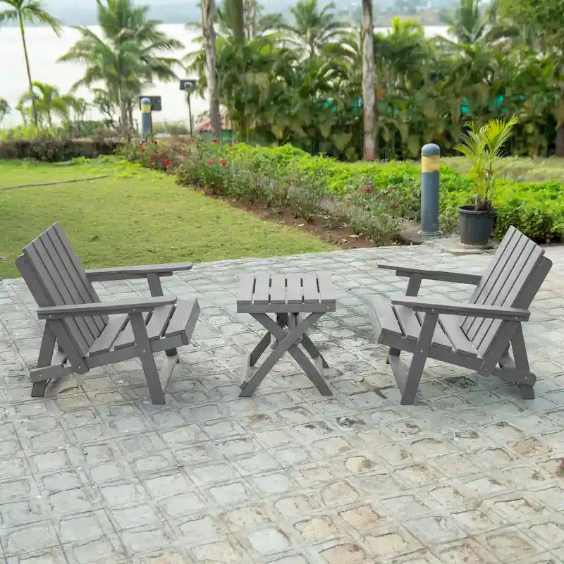 Chaise Adirondack moderne pliante d'extérieur Amalfi entièrement assemblée en HDPE résistant aux intempéries