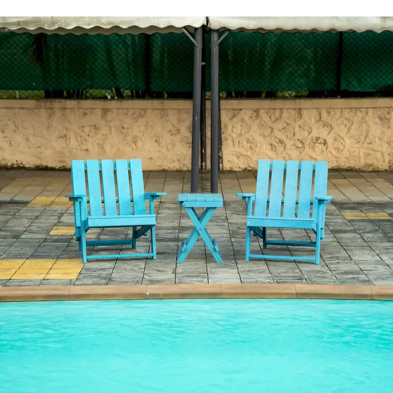 Chaise Adirondack moderne pliante d'extérieur Amalfi entièrement assemblée en HDPE résistant aux intempéries