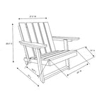 Chaise Adirondack moderne pliante d'extérieur Amalfi entièrement assemblée en HDPE résistant aux intempéries