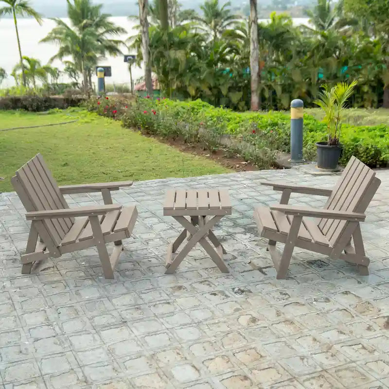 Chaise Adirondack moderne pliante d'extérieur Amalfi entièrement assemblée en HDPE résistant aux intempéries