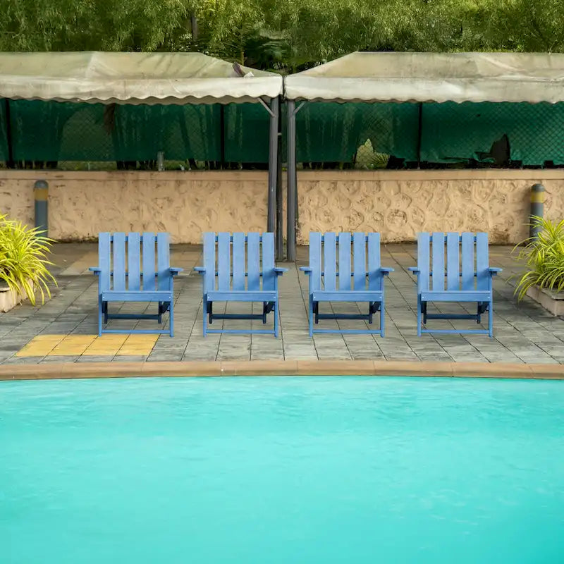 Chaise Adirondack moderne pliante d'extérieur Amalfi entièrement assemblée en HDPE résistant aux intempéries