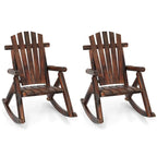 Costway 1/2 PCS Fauteuil à Bascule d'Extérieur Adirondack pour Adultes en Bois Massif