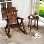 Costway 1/2 PCS Fauteuil à Bascule d'Extérieur Adirondack pour Adultes en Bois Massif