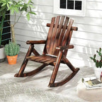 Costway 1/2 PCS Fauteuil à Bascule d'Extérieur Adirondack pour Adultes en Bois Massif
