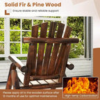 Costway 1/2 PCS Fauteuil à Bascule d'Extérieur Adirondack pour Adultes en Bois Massif