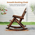 Costway 1/2 PCS Fauteuil à Bascule d'Extérieur Adirondack pour Adultes en Bois Massif
