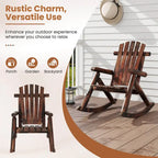 Costway 1/2 PCS Fauteuil à Bascule d'Extérieur Adirondack pour Adultes en Bois Massif