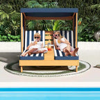 Chaise longue double Costway pour enfants avec porte-gobelets