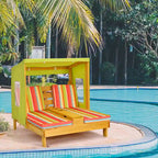 Chaise longue double Costway pour enfants avec porte-gobelets
