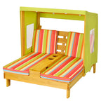Chaise longue double Costway pour enfants avec porte-gobelets