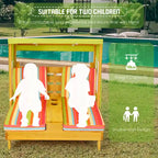 Chaise longue double Costway pour enfants avec porte-gobelets