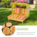 Chaise longue double Costway pour enfants avec porte-gobelets