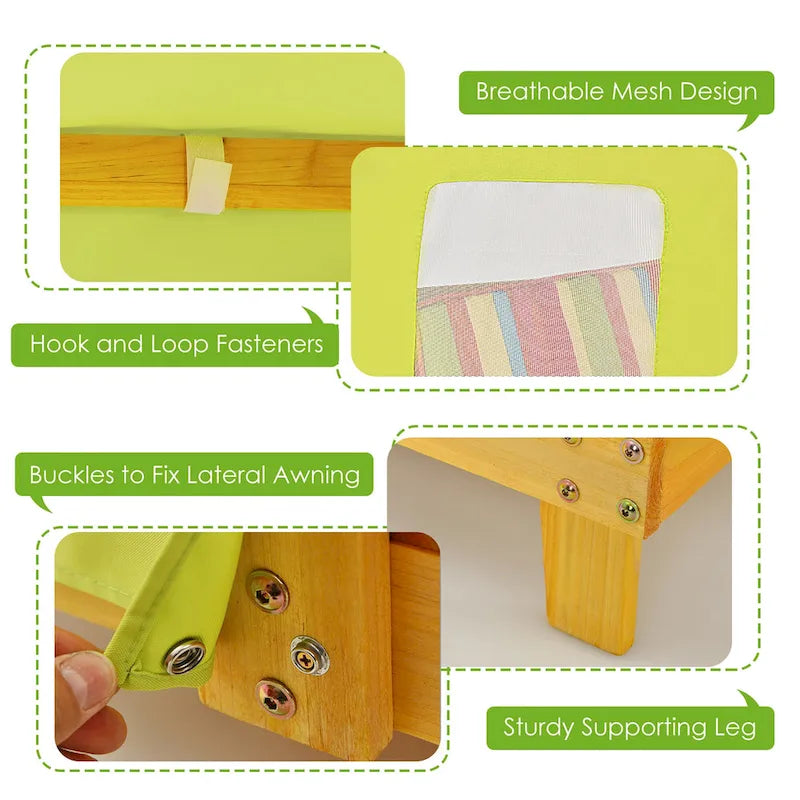 Chaise longue double Costway pour enfants avec porte-gobelets