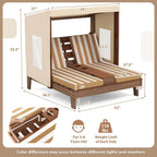 Chaise longue double Costway pour enfants avec porte-gobelets
