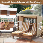 Chaise longue double Costway pour enfants avec porte-gobelets