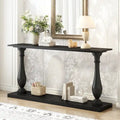 Console de table vintage avec placage de pin et pieds en forme de vase pour salon, bureau, entrée, chambre